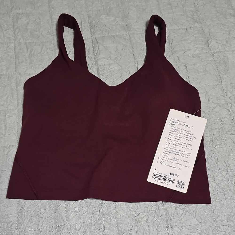 lululemon Align Tank Crop - Deep Wine Plum